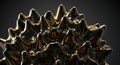 Shiny dark gold fluid structure macro view Royalty Free Stock Photo