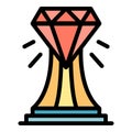 Shiny diamond cup icon color outline vector Royalty Free Stock Photo