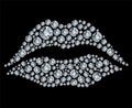 Shiny diamond heart on black background Royalty Free Stock Photo