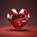 Shiny diamond heart on a red background. Royalty Free Stock Photo
