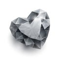 Shiny diamond heart shape with shadow on