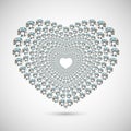 Shiny diamond heart on white background