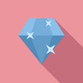 Shiny diamond icon flat vector. Brilliant gemstone
