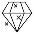 Shiny diamond icon outline vector. Brilliant gemstone