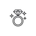 Shiny diamond ring outline icon Royalty Free Stock Photo