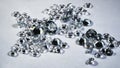 Shiny diamonds stones laying on white table Royalty Free Stock Photo