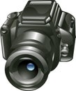 Shiny digital camera illustration Royalty Free Stock Photo