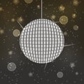 Shiny disco ball on abstract bokeh background Royalty Free Stock Photo