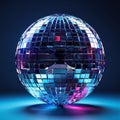 Shiny disco ball gold and colorful with bokeh background Royalty Free Stock Photo