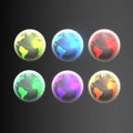 Shiny Earth globes in different colors Royalty Free Stock Photo