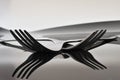Fork on black background Royalty Free Stock Photo