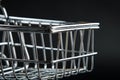 Shiny Empty Shopping Trolley Close-Up