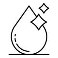 Shiny filtered water drop icon, outline style