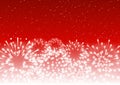 Shiny fireworks on red starry sky background for Christmas and New Year holiday design