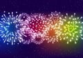 Shiny fireworks on starry sky background for Your holiday design