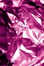 Shiny Foil Crumpled in Sharp Crumpled Metallic Gloss Background Pink Purple Royalty Free Stock Photo