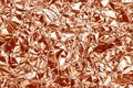 Shiny foil texture for background and shadow. Crease. Rose gold color. Red-brown color