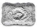Shiny foil wrapped rectangular object on white background Royalty Free Stock Photo