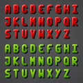 Shiny font alphabet