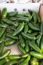 Fresh green peppers in an outdoor market Royalty Free Stock Photo