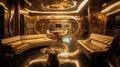 Shiny Futuristic Luxury: Gold and Gunmetal Interior - Award-Winning Design by Steven Meisel