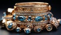 Shiny gemstone bracelet, a precious gift of elegance and wealth generated by AI Royalty Free Stock Photo