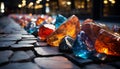 Shiny gemstone collection illuminates nature vibrant beauty in precious rocks generated by AI Royalty Free Stock Photo