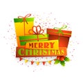 Shiny gifts for Merry Christmas. Royalty Free Stock Photo