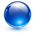 Shiny glass ball, blue trasparent sphere Royalty Free Stock Photo