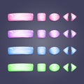 Shiny glass buttons of different shapes Royalty Free Stock Photo