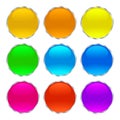 Shiny glass buttons and web icons Royalty Free Stock Photo