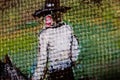 Shiny glass painting of a cowboy ride a horse Royalty Free Stock Photo