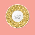 Shiny glittered round frame. Vector design.