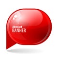 Shiny gloss red 3d banner