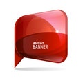 Shiny gloss red 3d banner