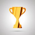 Shiny glossy badge of winner cup made from gold. Simple award icon Royalty Free Stock Photo