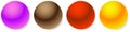 Shiny, glossy empty sphere, circle, bead icons with copyspace