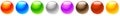 Shiny, glossy empty sphere, circle, bead icons with copyspace