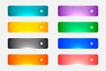 Shiny or glossy web empty colorful buttons set Royalty Free Stock Photo