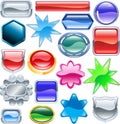 Shiny glossy web shields and backgrounds Royalty Free Stock Photo