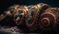 Shiny gold bracelet, ornate pattern, indigenous symbol generated by AI