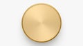 A shiny gold button placed on a clean white surface. Perfect for adding a touch of elegance and sophistication to any