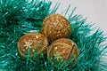 Shiny gold christmas balls