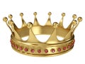 Shiny gold crown decorated with precious gems Royalty Free Stock Photo