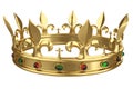 Shiny gold crown decorated with precious gems Royalty Free Stock Photo