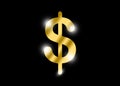 Shiny Gold Dollar Money Symbol.