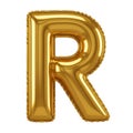 A shiny gold foil letter r standing out against a plain background Royalty Free Stock Photo