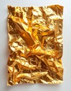 Shiny Gold Foil Sheet Crinkled Texture Abstract Background Highlighting Reflection Royalty Free Stock Photo