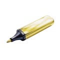 A shiny gold marker with a bullet tip rests Royalty Free Stock Photo