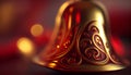 Shiny gold ornament glows with winter elegance generated by AI